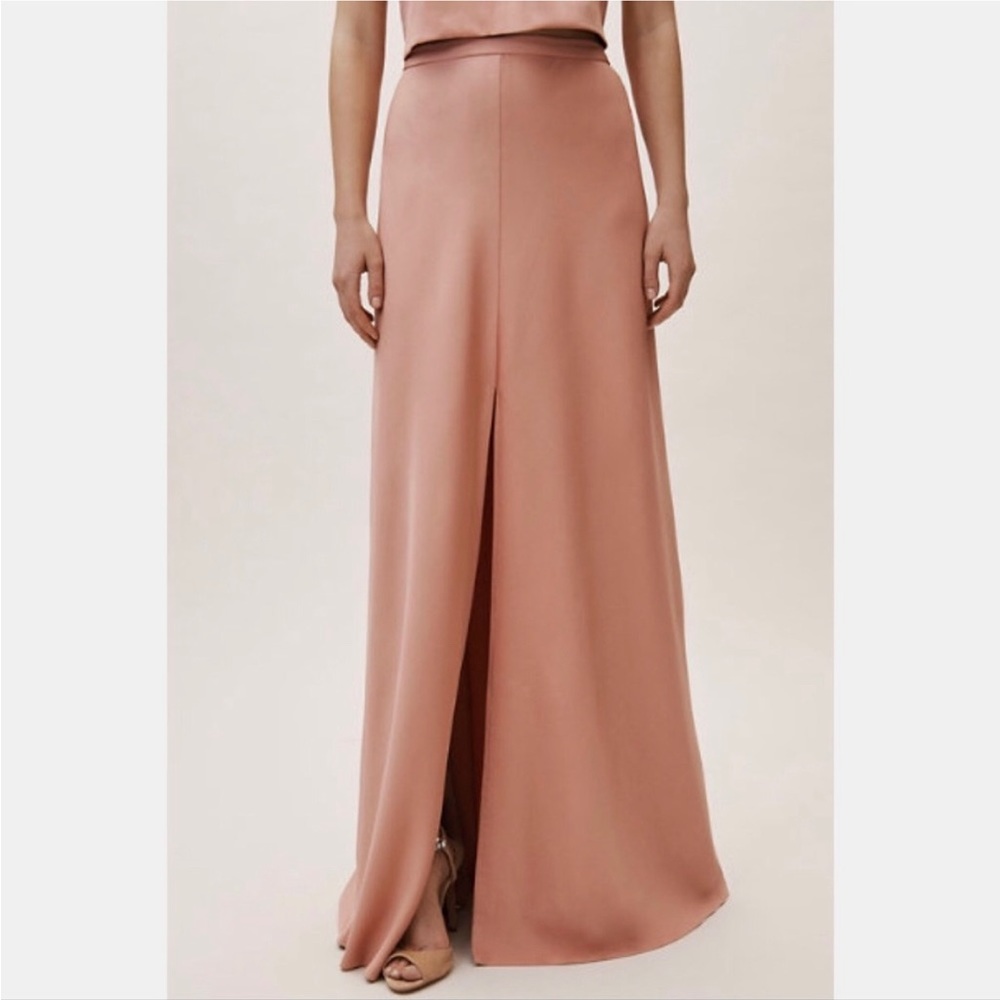 BHLDN x Jenny Yoo Soleil Skirt in Apricot w Center Slit sz 12
